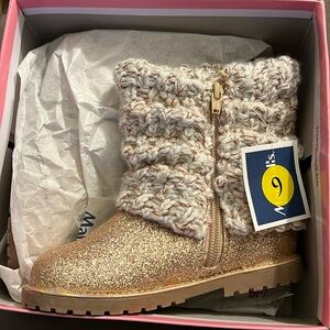 Kids Sparkly Knit Boots